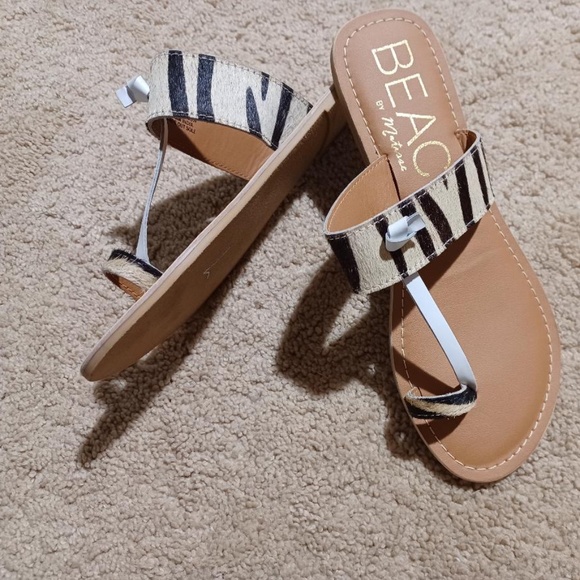 BEACH by MATISSE NEW Calf-Hair Toe Ring Sandals - Picture 3 of 8